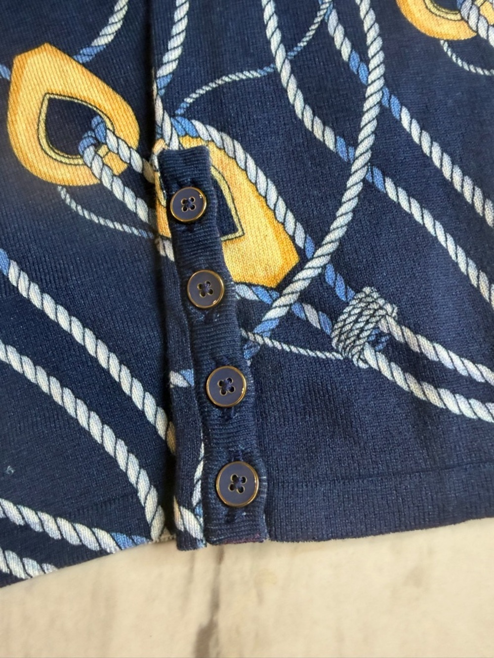 J. McLaughlin Equestrian Horse Rope Togglewood Lenny Crewneck Sweater L **READ - Picture 3 of 7